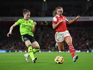 Arsenal Women V Manchester United Women 2022-23 Prints: Arsenal vs Manchester United: A Women's Super League Showdown at Emirates Stadium - McCabe vs Batlle