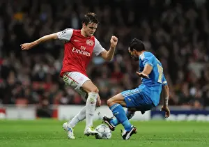 Arsenal V Marseille 2011-12 Prints: Arsenal vs Marseille: Jenkinson vs Morel - UEFA Champions League Clash