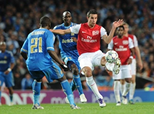 Arsenal V Marseille 2011-12 Prints: Arsenal vs. Marseille: Robin van Persie vs