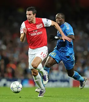 Arsenal V Marseille 2011-12 Prints: Arsenal vs Marseille: Van Persie vs Diawara - Clash of the Titans in the 2011-12 UEFA Champions League