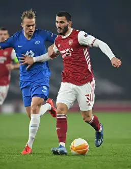 Arsenal V Molde FK 2020-21 Prints: Arsenal vs Molde: Kolasinac Clashes with Ellingsen in UEFA Europa League Showdown