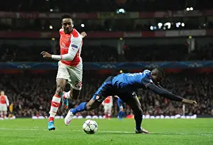 Arsenal V Monaco 2104/15 Prints: Arsenal vs AS Monaco: Battle for the Champions League - Welbeck vs Elderson Clash