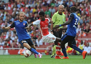 Arsenal V AS Monaco 2014-15 Prints: Arsenal vs AS Monaco: Clash between Zelalem, Germain, and Bakayoko at the Emirates Cup