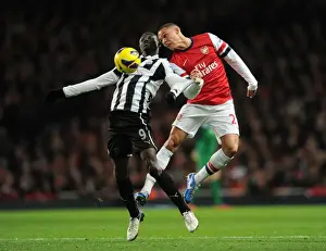 Arsenal V Newcastle United 2012-13 Prints: Arsenal vs Newcastle United: Clash Between Kieran Gibbs and Papiss Cisse
