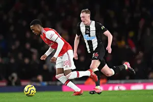 Arsenal V Newcastle United 2019-20 Prints: Arsenal vs Newcastle United: Joe Willock Clashes with Sean Longstaff in Premier League Showdown