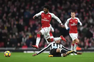 Arsenal V Newcastle United 2017-18 Prints: Arsenal vs Newcastle United: A Midfield Showdown - Maitland-Niles vs Hayden