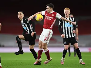 Arsenal V Newcastle United 2020-21 Prints: Arsenal vs Newcastle United: Tierney Faces Almiron in Empty Emirates Stadium