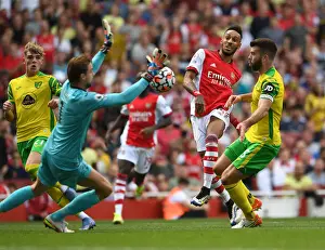 Arsenal V Norwich City 2021-22 Prints: Arsenal vs Norwich City: Aubameyang Thwarted by Krul and Hanley