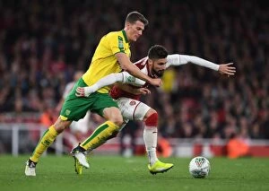 Images Dated 24th October 2017: Arsenal vs. Norwich: Giroud vs. Zimmermann in Carabao Cup Clash