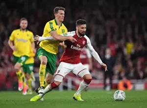 Arsenal V Norwich - Carabo Cup 4th Round 2017-18 Prints: Arsenal vs Norwich: Giroud vs Zimmermann in Carabao Cup Clash