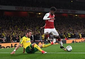 Images Dated 24th October 2017: Arsenal vs Norwich: Maitland-Niles vs Pinto in Carabao Cup Clash