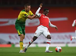 Arsenal V Norwich City 2019-20 Prints: Arsenal vs Norwich: Nketiah Fouls by Stiepermann in Premier League Clash (2019-20)