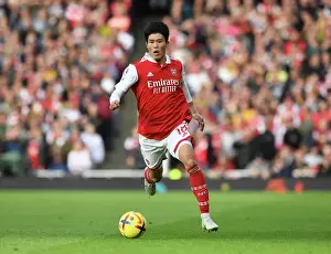 Arsenal vs. Nottingham Forest: Tomiyasu in Action at the Emirates Stadium (2022-23)