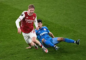 Arsenal vs Olympiacos: Emile Smith Rowe Clash in Empty Europa League Match, London, 2021