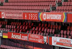 Images Dated 28th February 2020: Arsenal vs Olympiacos: Gay Gooners Protest at Europa League Match, Emirates Stadium, London, 2020