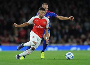 Arsenal V Olympiacos 2015/16 Prints: Arsenal vs. Olympiacos: Oxlade-Chamberlain vs