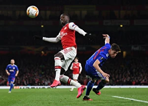 Images Dated 28th February 2020: Arsenal vs Olympiacos: Pepe Under Pressure in Europa League Clash