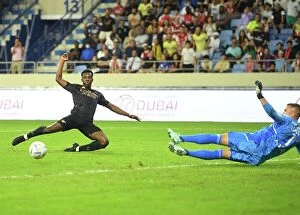 Images Dated 8th December 2022: Arsenal vs. Olympique Lyonnais: Eddie Nketiah Scores in Dubai Super Cup Match, 2022-23