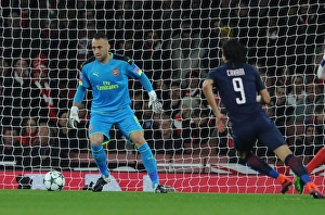 Arsenal V Paris Saint-Germain 2016-17 Prints: Arsenal vs Paris Saint-Germain: David Ospina's Heroic Performance in the Champions League Clash at Emirates Stadium