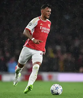 Arsenal V PSV Eindhoven 2023-24 Prints: Arsenal vs PSV Eindhoven: Group B - UEFA Champions League 2023/24: Ben White in Action