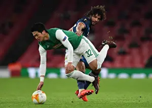 Arsenal V SK Rapid Wien 2020-21 Prints: Arsenal vs Rapid Wien: Elneny Fouls in Europa League Clash