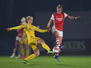 Arsenal Women V Reading Women 2021-22 Prints: Arsenal vs Reading Women: Nobbs Tackles Eikeland in FA WSL Clash