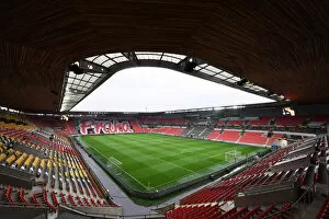 Slavia Prague v Arsenal 2020-21 Collection: Arsenal vs Slavia Praha: UEFA Europa League Quarterfinal - Empty Eden Arena, Prague, 2021