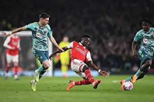 Arsenal V Southampton 2022-23 Prints: Arsenal vs Southampton: Bukayo Saka Fights for Possession in the Premier League