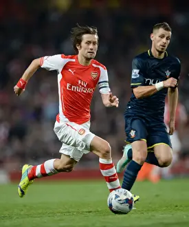 Arsenal V Southampton, League Cup 2014/15 Prints: Arsenal vs Southampton: Capital One Cup Battle at Emirates Stadium