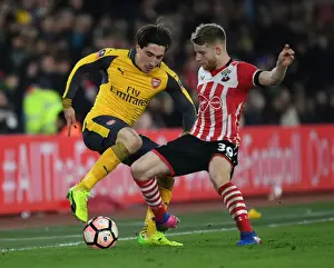 Southampton V Arsenal FA Cup 2016-17 Prints: Arsenal vs Southampton: FA Cup Clash - Hector Bellerin vs Josh Sims