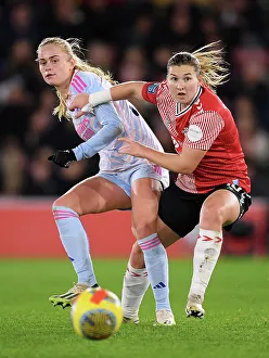 Southampton Women V Arsenal Women - Conti Cup 2023-24 Prints: Arsenal vs Southampton: A Fierce Battle in the FA Women's Continental Tyres League Cup at St