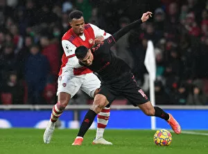 Images Dated 11th December 2021: Arsenal vs. Southampton: Gabriel Magalhaes Faces Off Against Armando Broja in Premier League Clash