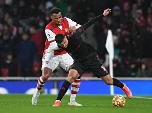 Arsenal V Southampton 2021-22 Prints: Arsenal vs. Southampton: Gabriel Magalhaes Faces Off Against Armando Broja in Premier League Clash
