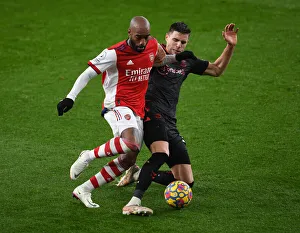 Arsenal V Southampton 2021-22 Prints: Arsenal vs. Southampton: Lacazette vs. Bednarek Clash in Premier League Showdown