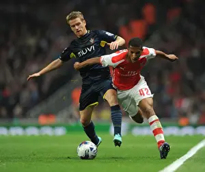 Arsenal V Southampton, League Cup 2014/15 Prints: Arsenal vs Southampton: Tense Battle - Hayden vs Davis (Capital One Cup 2014/15)