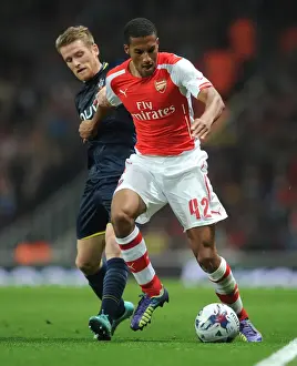 Arsenal V Southampton, League Cup 2014/15 Prints: Arsenal vs. Southampton: Tense Battle between Isaac Hayden and Steven Davis (Capital One Cup 2014/15)