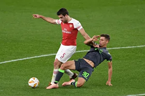Arsenal V Sporting Clube De Portugal 2018-19 Prints: Arsenal vs. Sporting CP: Sokratis vs. Miguel Luis - UEFA Europa League Clash