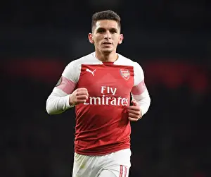 Arsenal vs. S.S.C. Napoli: Lucas Torreira in Europa League Quarterfinal Action at Emirates Stadium