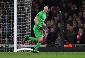 Arsenal v SSC Napoli 2018-19 Collection: Arsenal vs. S.S.C. Napoli: Petr Cech in Europa League Quarterfinal Action at Emirates Stadium