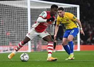 Arsenal v Sunderland - Carabao Cup 2021-22 Collection: Arsenal vs Sunderland: Carabao Cup Quarterfinal Showdown - Eddie Nketiah Faces Off Against Lynden
