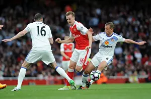 Arsenal V Sunderland 2016-17 Prints: Arsenal vs Sunderland: Rob Holding Stands Firm Against John O'Shea and Lee Catermole
