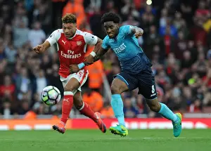 Arsenal V Swansea City 2016-17 Prints: Arsenal vs Swansea City: A Battle of Midfielders - Oxlade-Chamberlain vs Fer