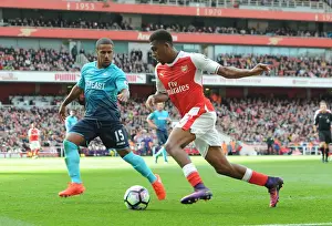 Arsenal V Swansea City 2016-17 Prints: Arsenal vs Swansea City: Iwobi vs Routledge - Premier League Battle (2016-17)