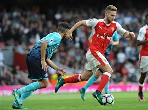 Arsenal V Swansea City 2016-17 Prints: Arsenal vs Swansea City: Mustafi vs Taylor - Intense Clash in Premier League (2016-17)