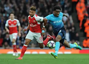 Arsenal V Swansea City 2016-17 Prints: Arsenal vs Swansea City: Oxlade-Chamberlain vs Fer - Premier League Showdown (2016-17)