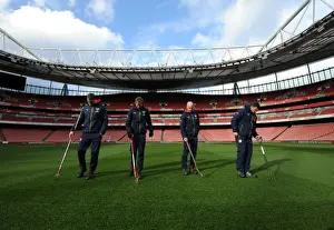 Arsenal vs Swansea City: Pre-Match Pitch Inspection at Emirates Stadium (2015-16)