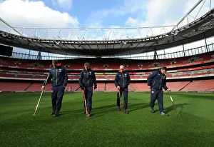 Arsenal V Swansea City 2015-16 Prints: Arsenal vs Swansea City: Pre-Match Pitch Inspection at Emirates Stadium (2015-16)