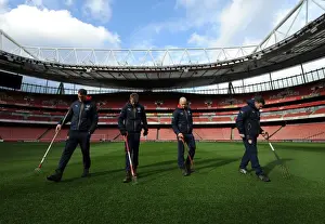 Arsenal V Swansea City 2015-16 Prints: Arsenal vs Swansea City: Pre-Match Pitch Inspection at Emirates Stadium (2015-16)