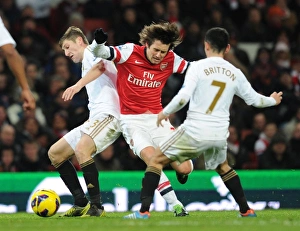 Arsenal V Swansea 2012-13 Prints: Arsenal vs Swansea: Rosicky vs Britton