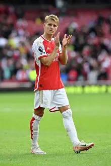 Arsenal V Tottenham Hotspur 2023-24 Prints: Arsenal vs. Tottenham: 2023-24 Premier League Showdown - Martin Ødegaard's Post-Match Applause
